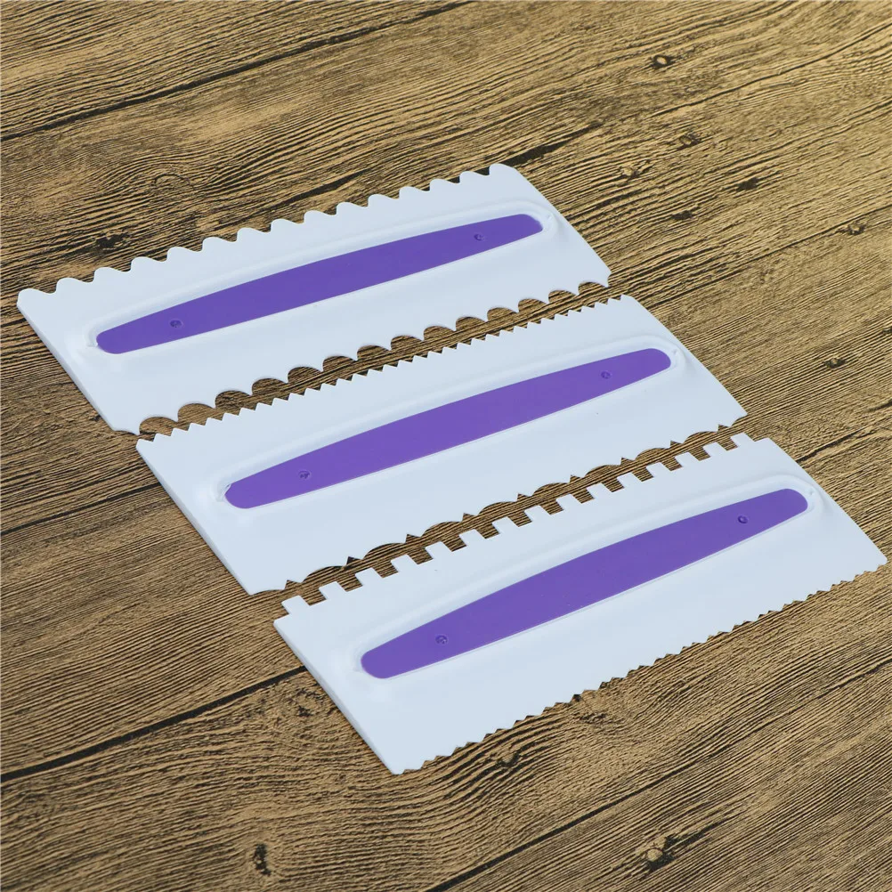 Фотоформа для выпечки, пластиковый скребок для торта, кондитерские изделия, набор текстур, шпатели для мастики, инструменты для украшения тортов, фиолетовый, 1 шт.