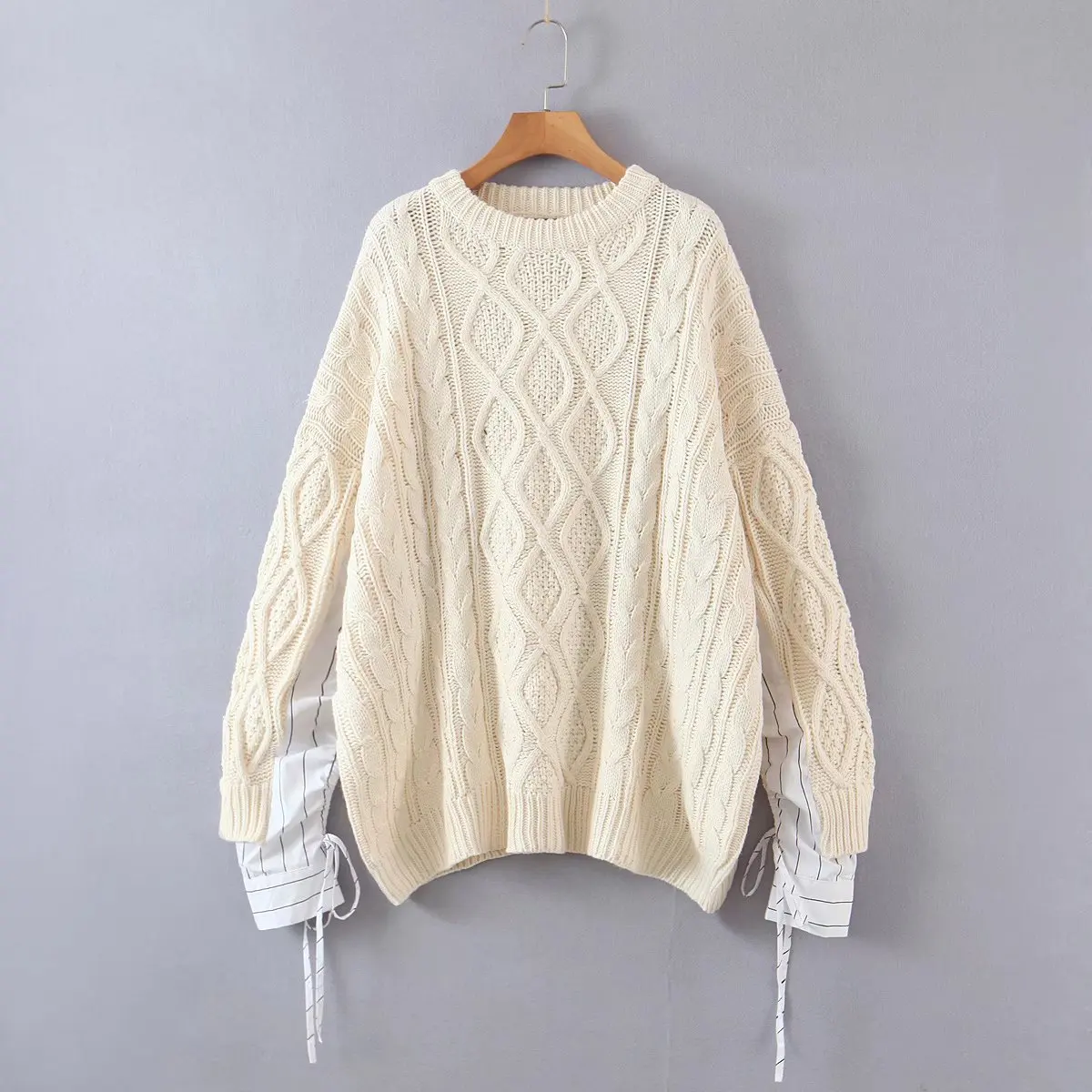 

Women Fashion Oversize Twist Knitted Sweater 2022 Autumn Winter Vintage V Neck Long Sleeve Female Pullovers Chic Tops