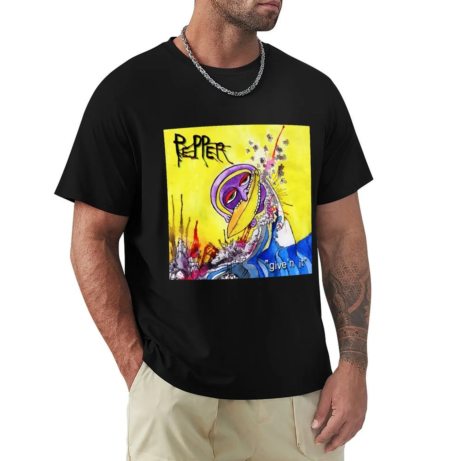 Футболка с изображением перца винтажные футболки мужские повседневные