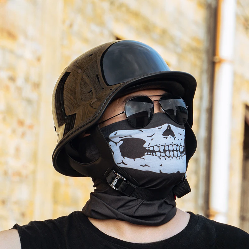 Мотоциклетный винтажный шлем Harley унисекс с краями из воловьей кожи защитный для