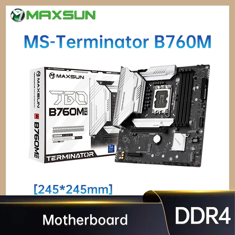 MAXSUN Terminator B760M D4 Motherboard Dual-channel 4*DDR4 PCIE4.0 LGA1700 Support Intel 12th/13th Core (12400F/13400F/13600)