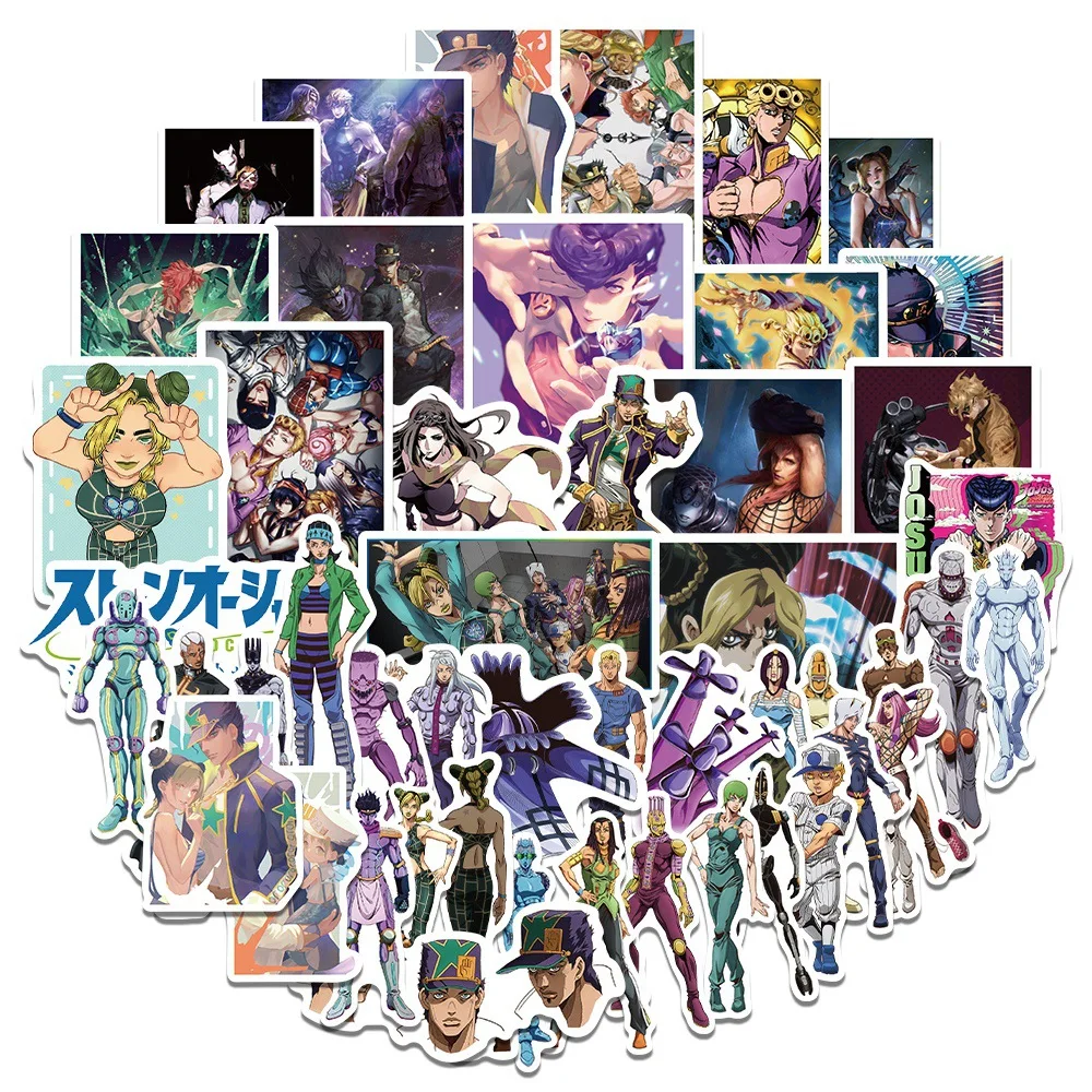 

50 PCS Anime Stickers FigureJOJO's Bizarre Adventure Stone Sea Suitcase Notebook Scooter Graffiti Sticker Toy Birthday Gift