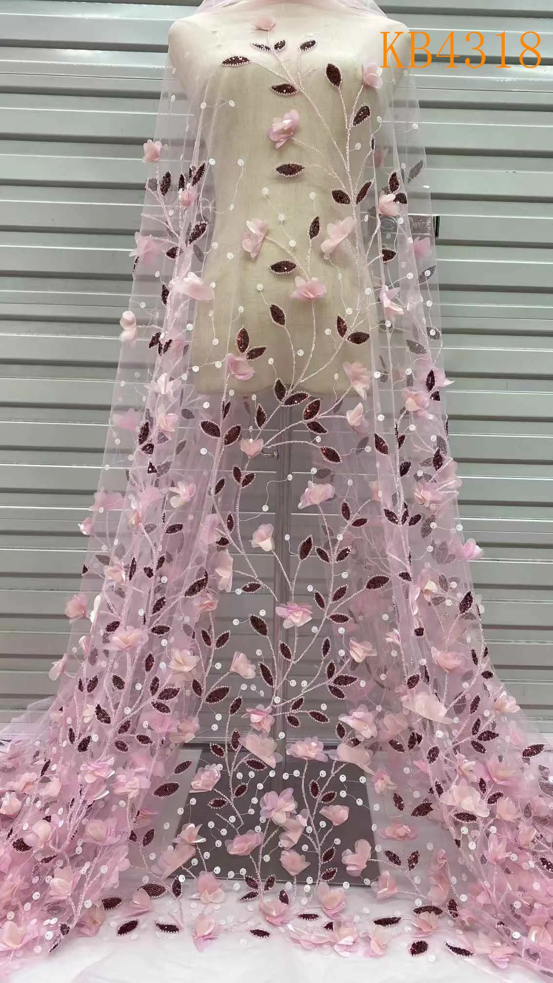 Новый 3D цветок с блестками тюль кружево вышивкой 2024 высококачественная