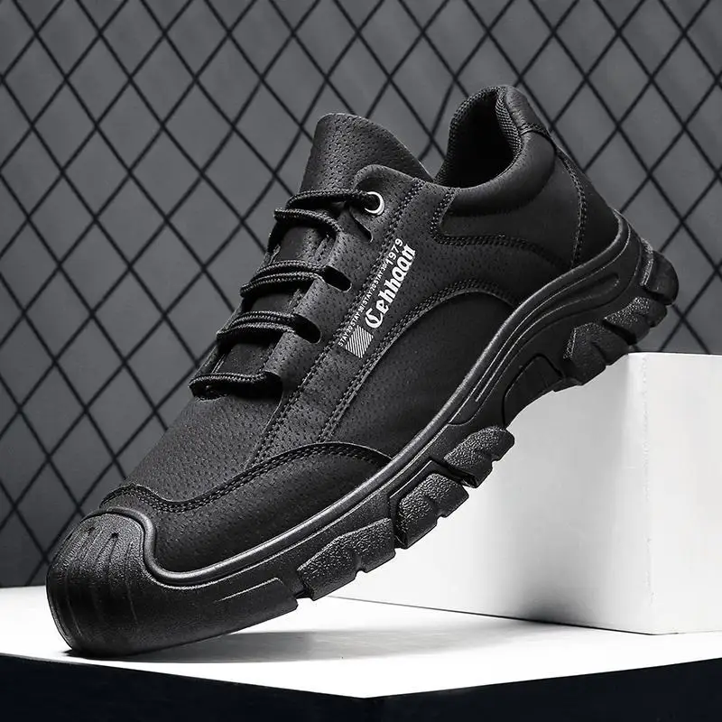 

Туфли мужские легкие, повседневная рабочая обувь, простая дышащая, защита от проколов, однотонная подошва, весна-осень