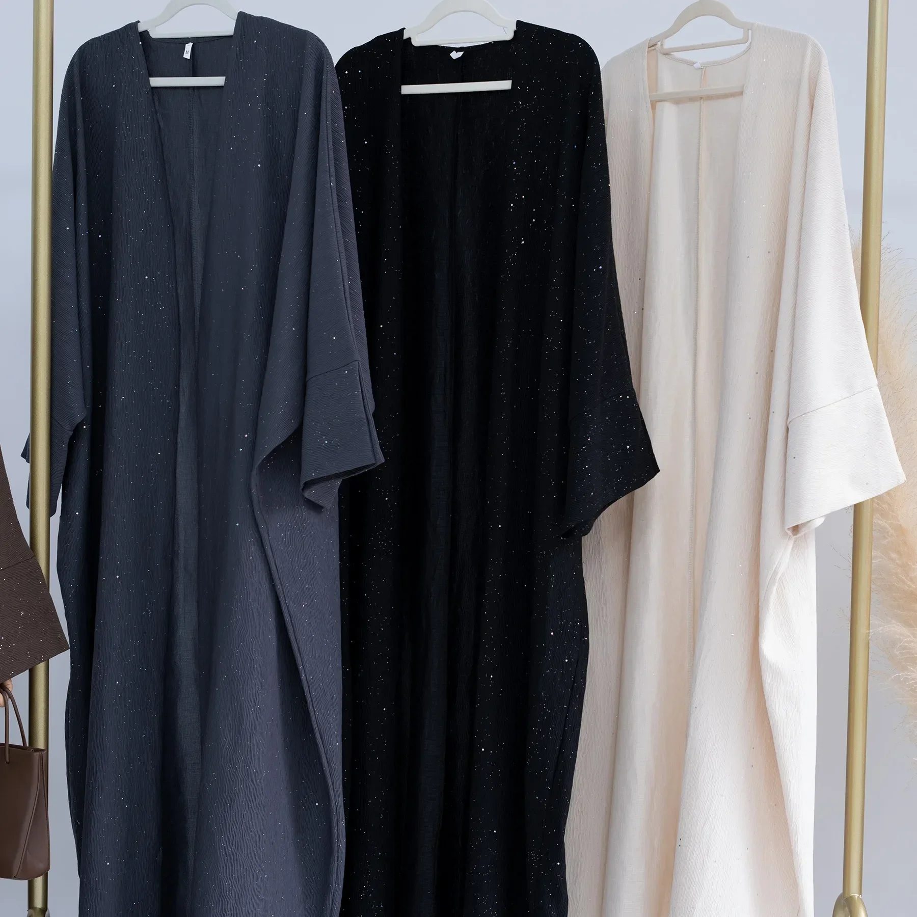 Женское осенне-зимнее элегантное кимоно Дубай средней длины верхняя одежда