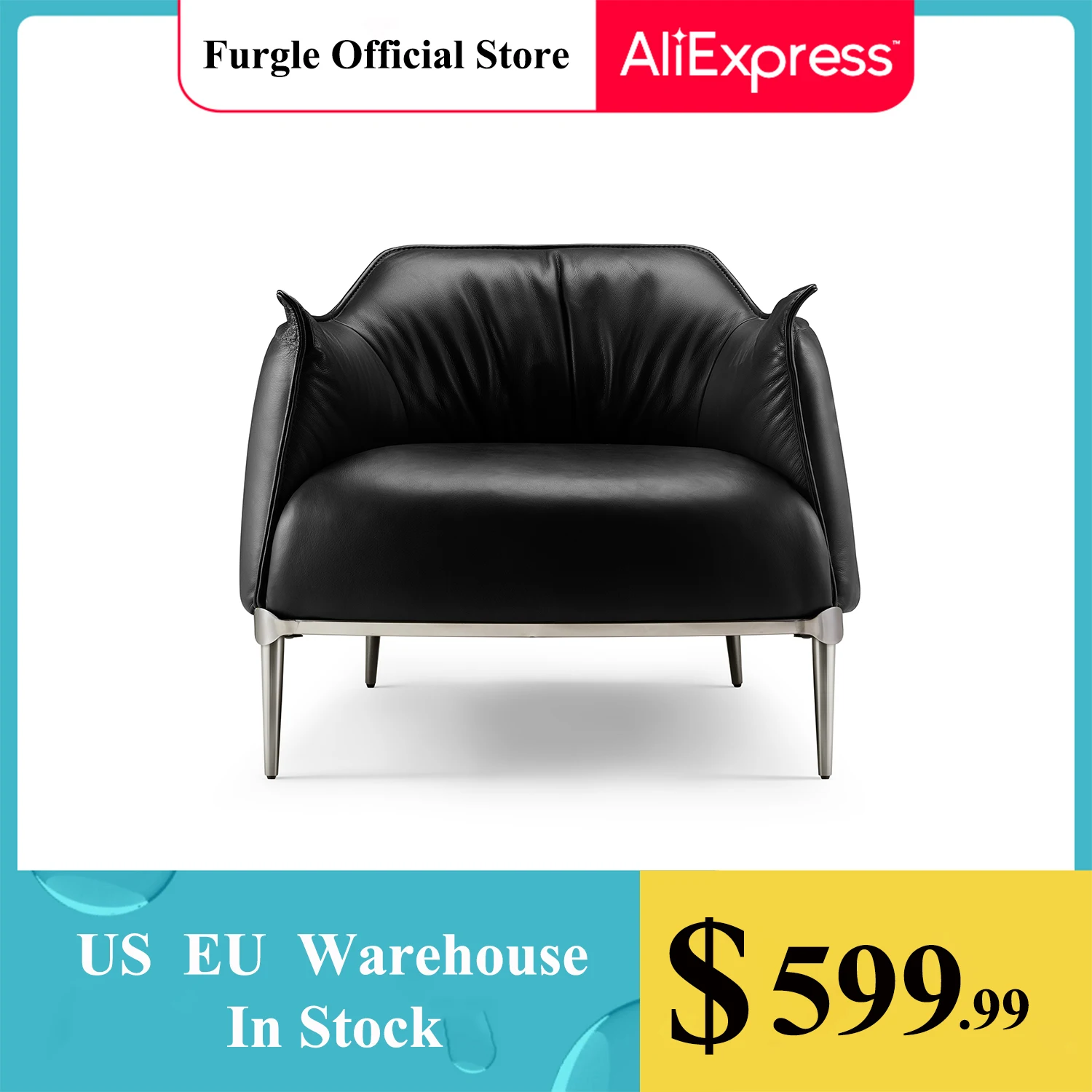 

Роскошный одноместный диван-стул в итальянском стиле, очень простой кожаный стул для отдыха, Одноместный стул для отдыха в гостиной