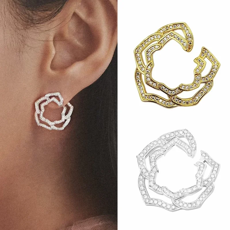 

Timeless Wonder Fancy Zirconia Geo Floral Stud Earrings Women Designer Jewelry Korean Party Ins Rare Sweet Gift Luxury Mix 7225