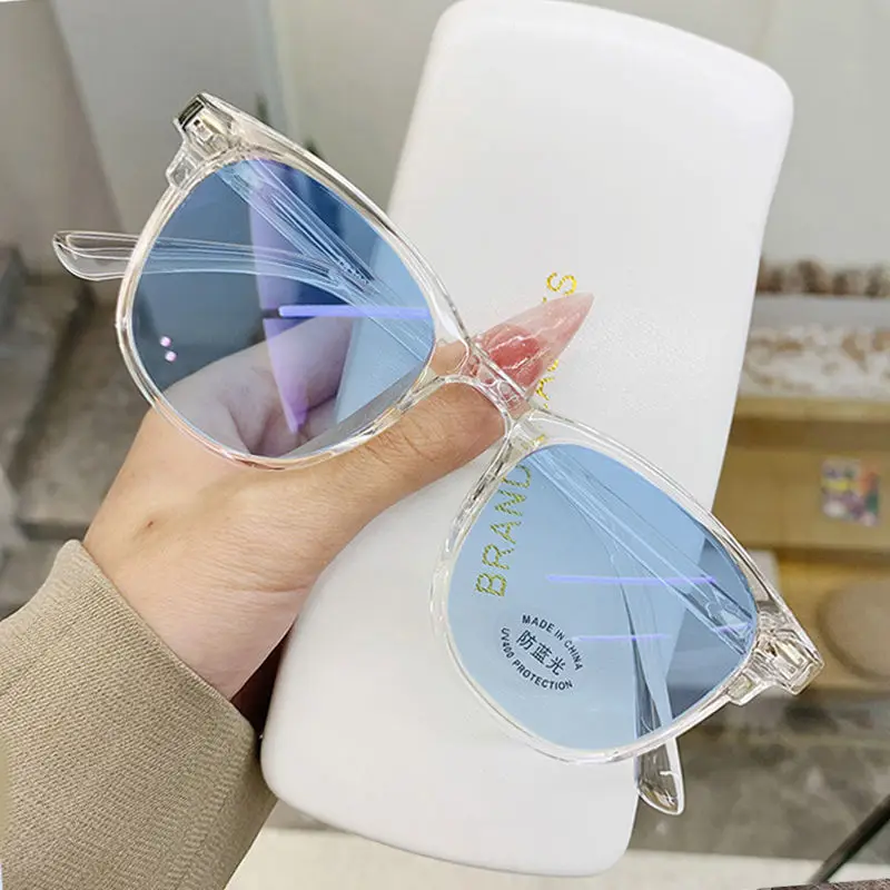 WOMEN Color-changing Myopia Glasses Korean Version of Anti-blue Light Glasses Protect Students From Radiation Blue Light Glasses