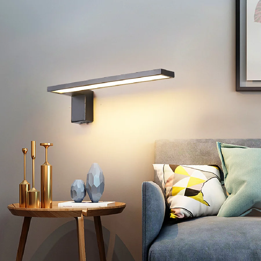 

Современные светодиодные прикроватные настенные светильники, бра белого или черного цвета для гостиной, спальни, коридора, 320 Х80 мм, 12 Вт