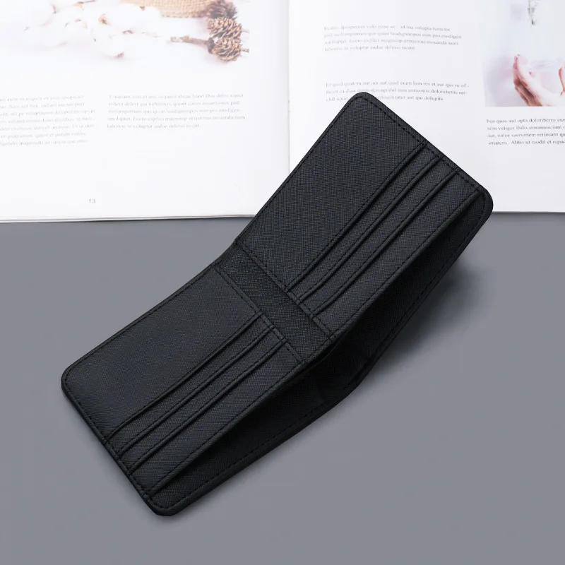 Короткий кошелек для мужчин черный/кофейный цвет Женский 8 отделений карт + 2