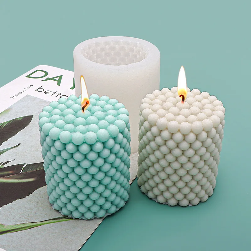 

3D Cylinder Candle Silicone Mold DIY Artistic Home Decor Soybean Wax Candle Making Mould Handmade Soap Fondant Resin Cake Moulds