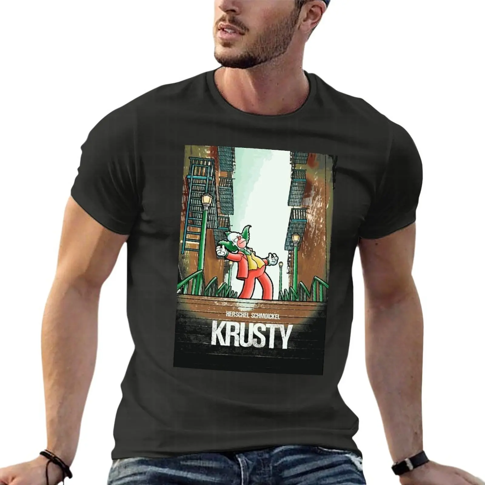 

Krusty The Clown Oversized T Shirts For Men'S Clothing 100% Cotton Streetwear Big Size Tops Tee