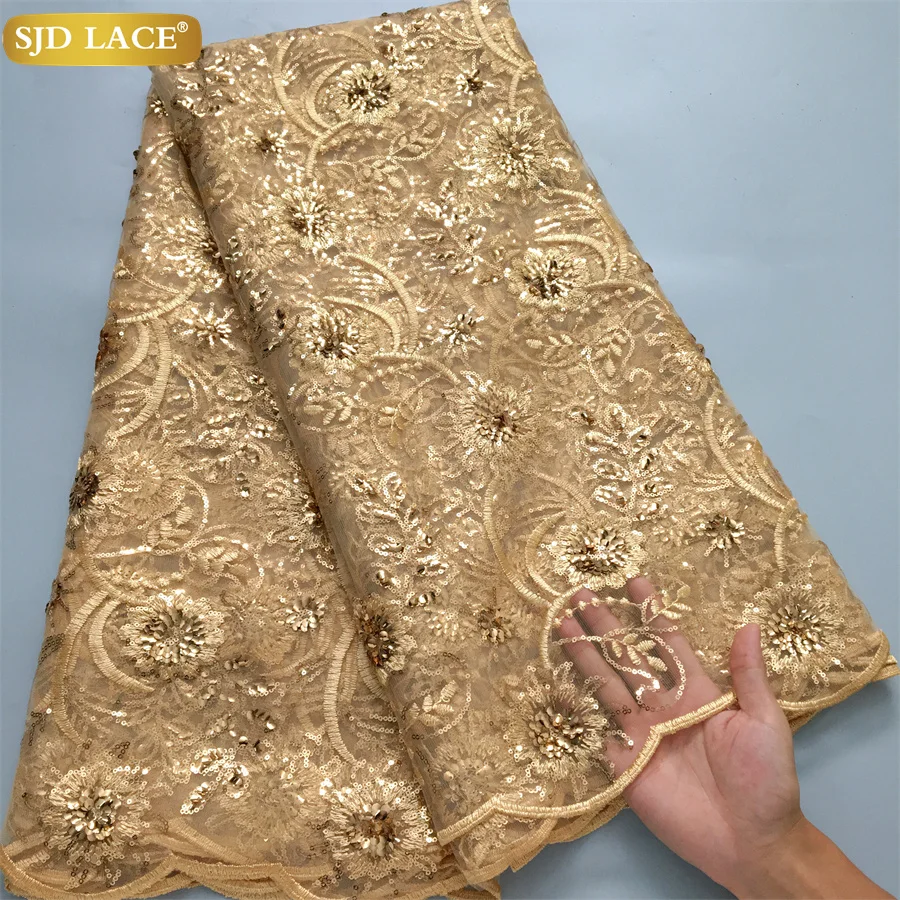 SJD LACE нигерийское кружевное платье с 3D блестками свадебное 2024 высокое качество