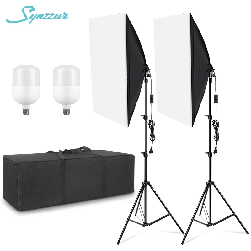 Photography Softbox Lighting With Tripod Kit Studio Soft Box Continuous Equipment For Photographer Record Photos Videos |