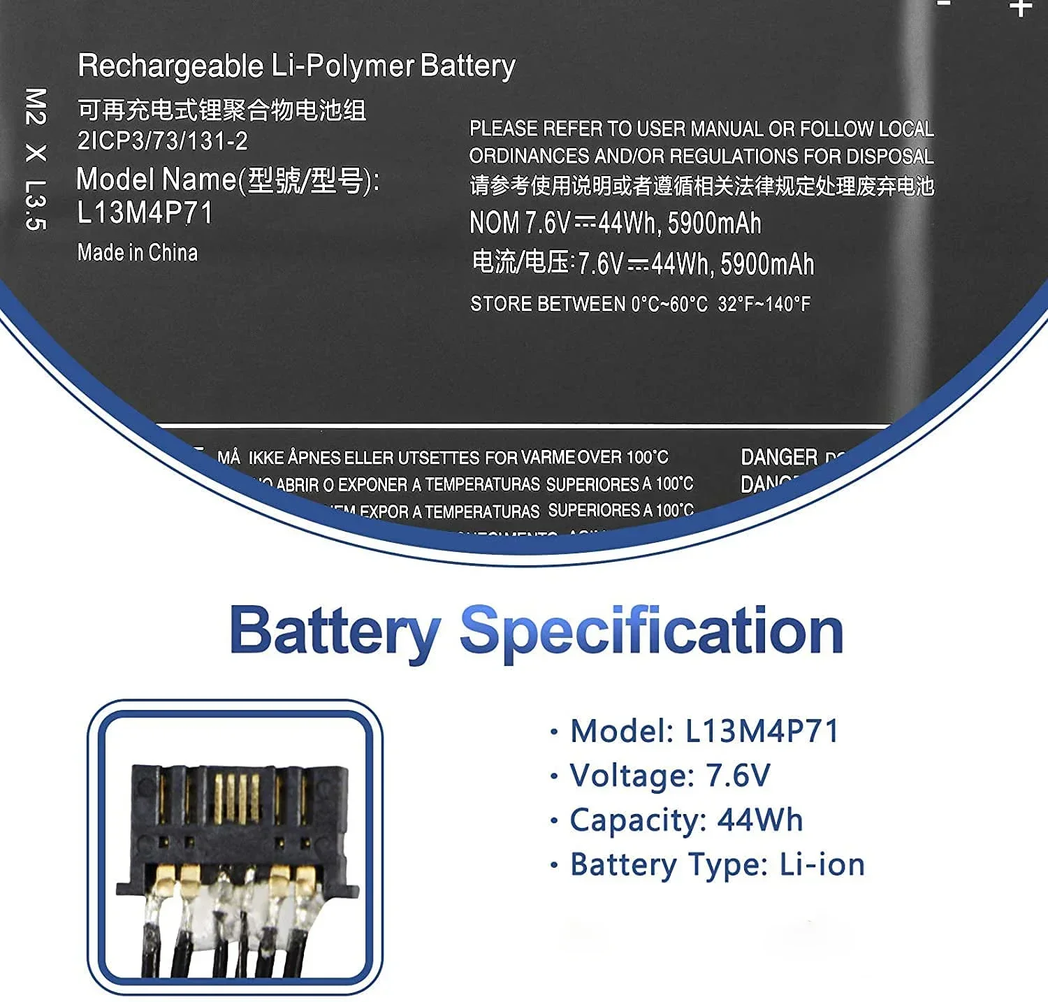 L13M4P71 L14S4P71 Аккумулятор для ноутбука Lenovo Yoga 3 Pro 1370 Series Pro-1370-80HE Pro-5Y71 Pro-I5Y51 Pro-I5Y70 Pro-I5Y71