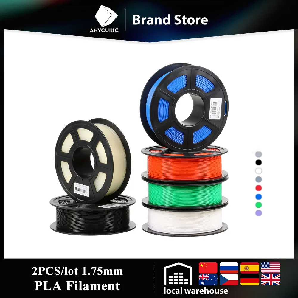 

Anycubic 3D-принтер i3 Mega 1 кг PLA Fliament 4Max Chiron 1,75 мм 26 цветов в наличии сырье пластиковая нить impressora 3D