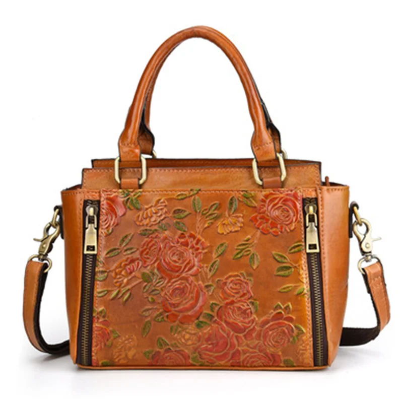 

100% Genuine Leather Women's Shoulder Bag Messenger Bags For Women New Design Crazy Horse Leather Retro Style Manual Bag