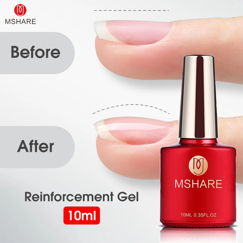 

MSHARE Reinforcement Gel Nail Polish Self Leveling Build Apex Keep C Arc Builder Strengthen Alignment Base Top Soak Off 10ml