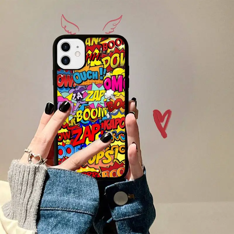 Anime Graffiti Phone Case Silicone PC+TPU Case For iPhone 14 11 12 13 Pro Max 8 7 6 Plus X XR Hard Fundas