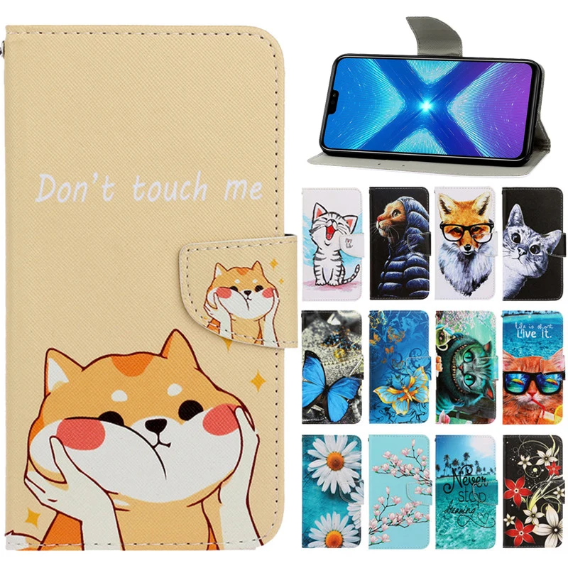 Кожаный чехол Honor 8X для чехла Huawei Honor8X 8 X JSN-L21 с магнитной откидной крышкой чехлы