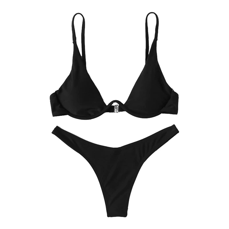 

2022 Fashion Women's Sexy Triangle Bathing Two Pieces Swimsuit Bikini Set
