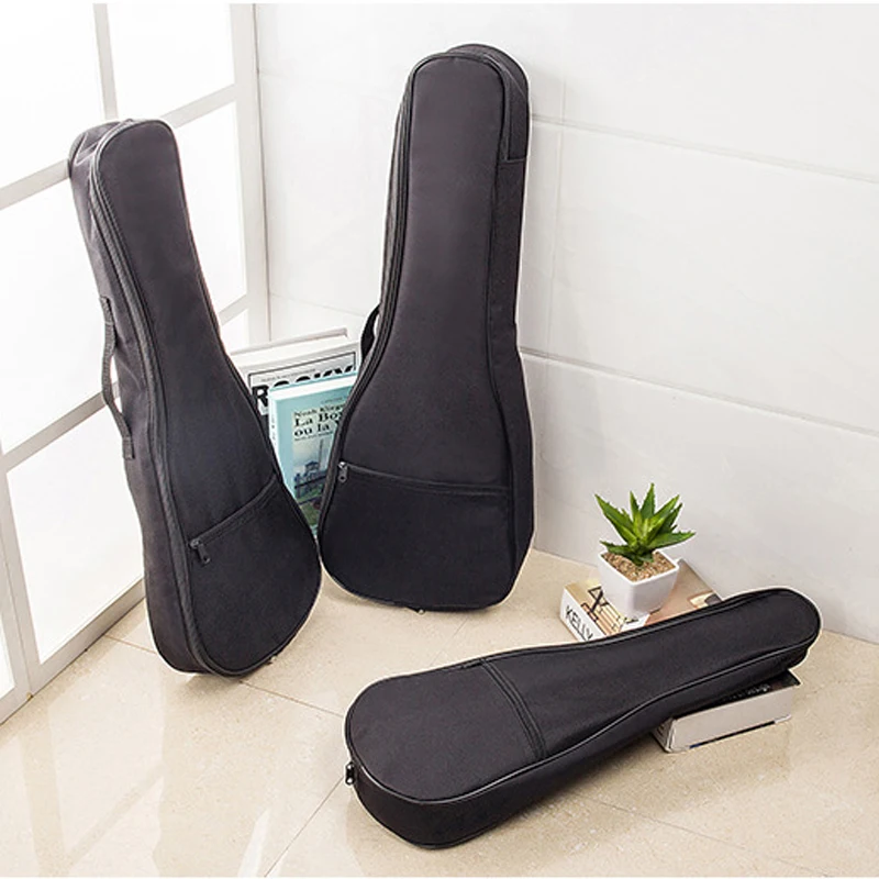 

New Black Nylon oxford Ukulele Bag Guitar Bag 21inch 23inch 26inch Durable Adjustable Shoulder Straps Guitar Ukulele Carry Bags