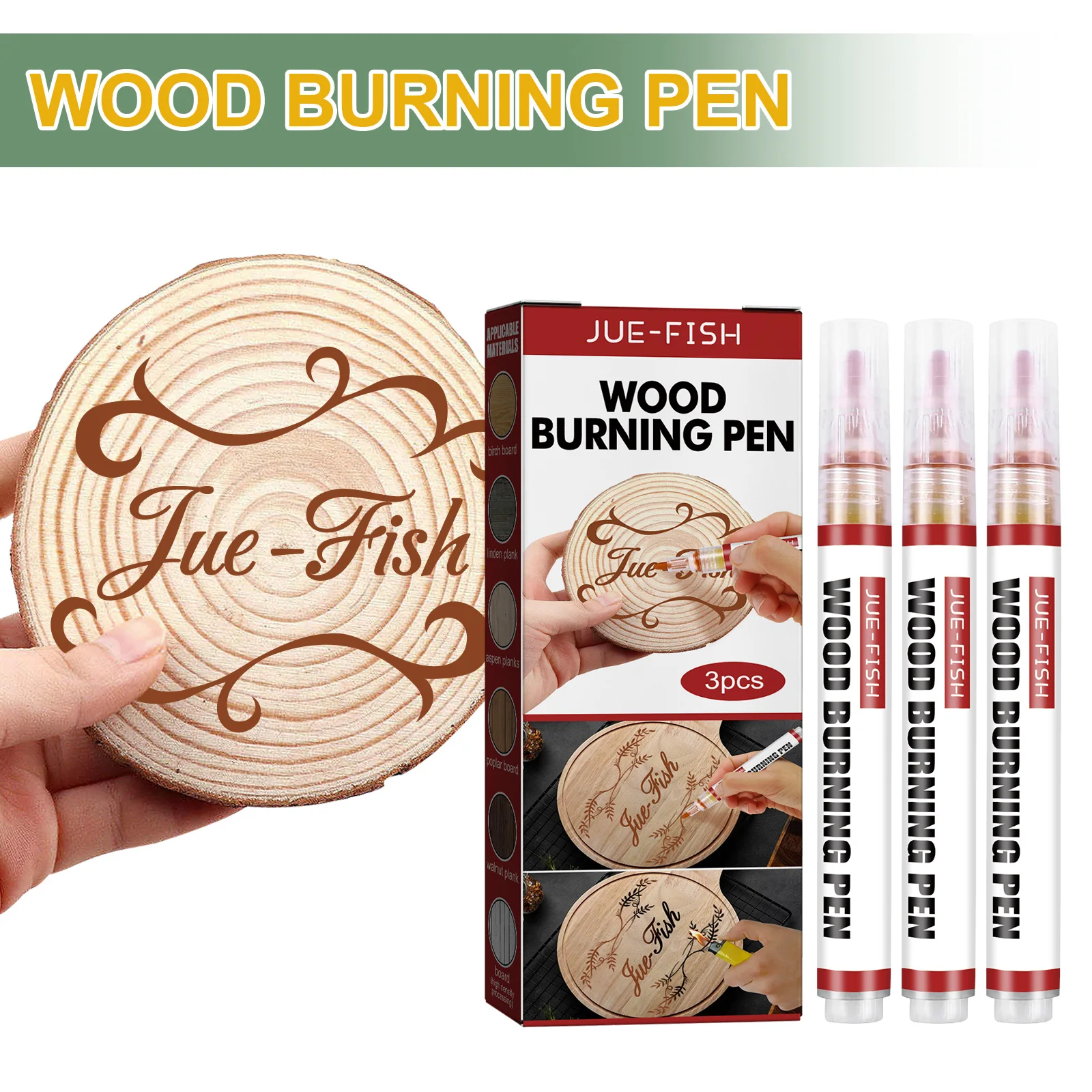 

3pcs/box Scorch Marker Chemical Wood Burning Pen for Project Painting DIY Pyrography Caramel Marker Art Pyrography Supplies