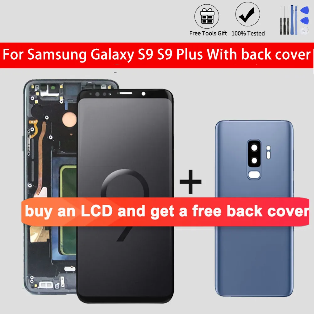

Super AMOLED для Samsung Galaxy S9 SM-G960 G960F LCD S9 Plus SM-G965 G965F дисплей сенсорный экран дигитайзер в сборе