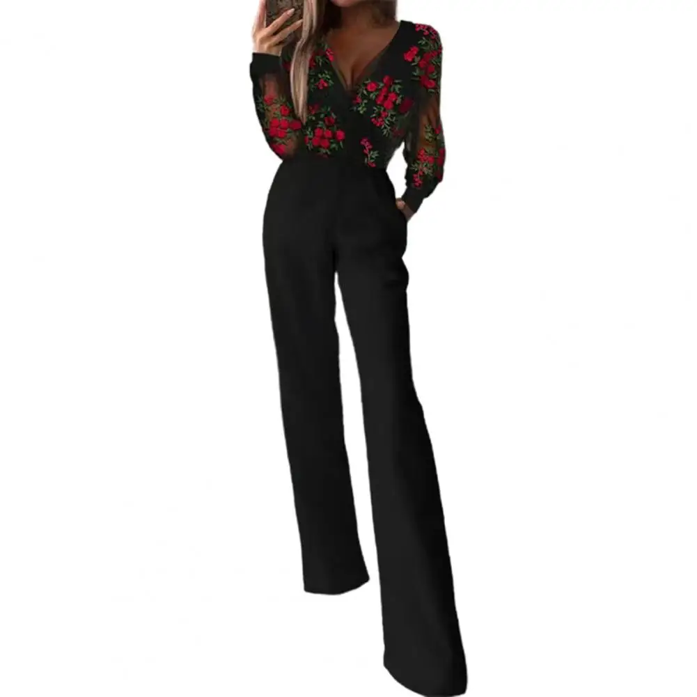 Sexy Lady Jumpsuit Mesh Slim Fit Pocket Women Jumpsuit  High Waist Women Jumpsuit for Shopping