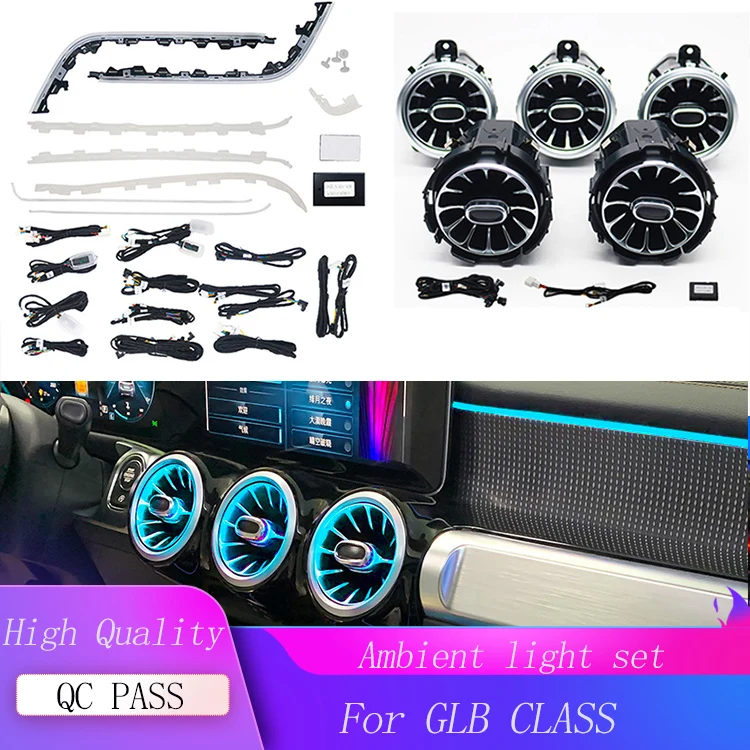 

64 colors Atmosphere Lamps For Benz GLA/GLB/B class H247 X247 W247 Ambient Light Full Set LED Turbine Nozzle Air Vent Outlet