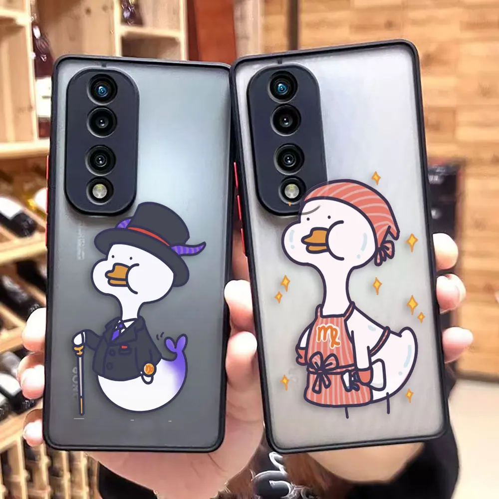 

Matte Case for HONOR 70 50 30S 30 20 8X 9A 9X PLAY 4T X7 X8 X9 X10 5G V40 Case Funda Coque Capa Shell Cover Funny Duck Cartoon