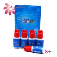 5 bottles sky glue s plus type for eyelash extensions 5ml original korea 1 2s fast drying adhesive retention 6 7 weeks with bag