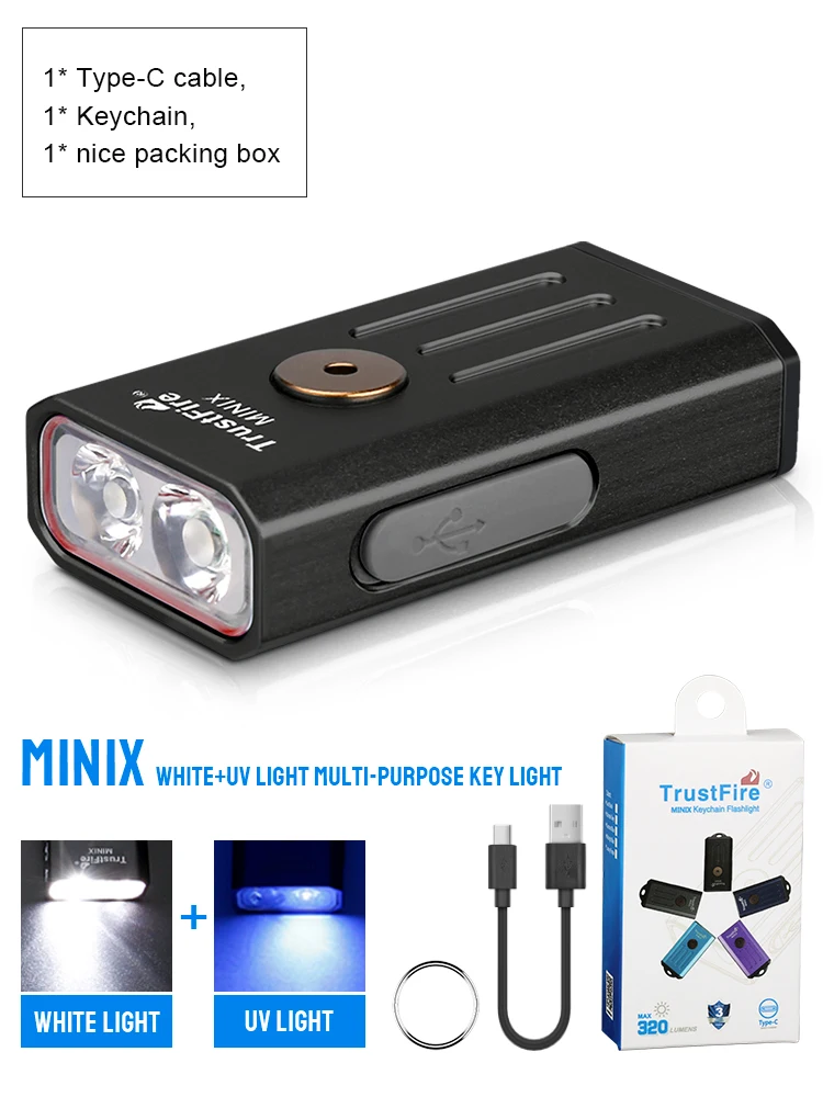 

Trustfire Minix Белый+Красный LED Фонарик