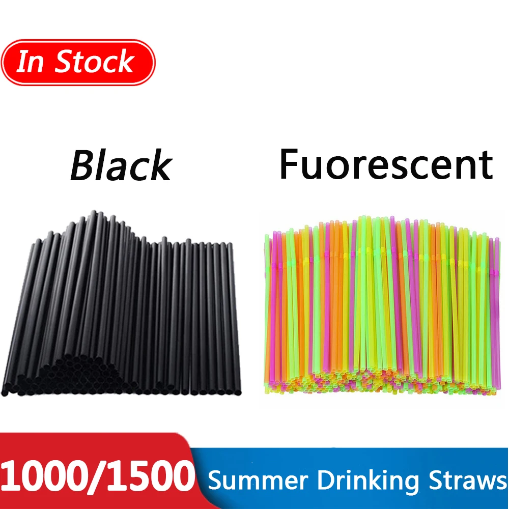 

1000-1500Pcs Disposable Straw Drinking Plastic Long Straws Elbow Child Cocktail For Kitchen Beverage Accessories Cutlery Plaatic