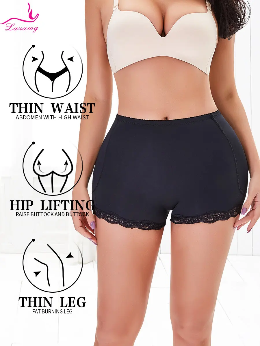 LAZAWG Women Push Up Booty Lifting Panty with Pads Tummy Control Hip Enhancer Shorts Butt Lifter Underwear Slimming Shapewear