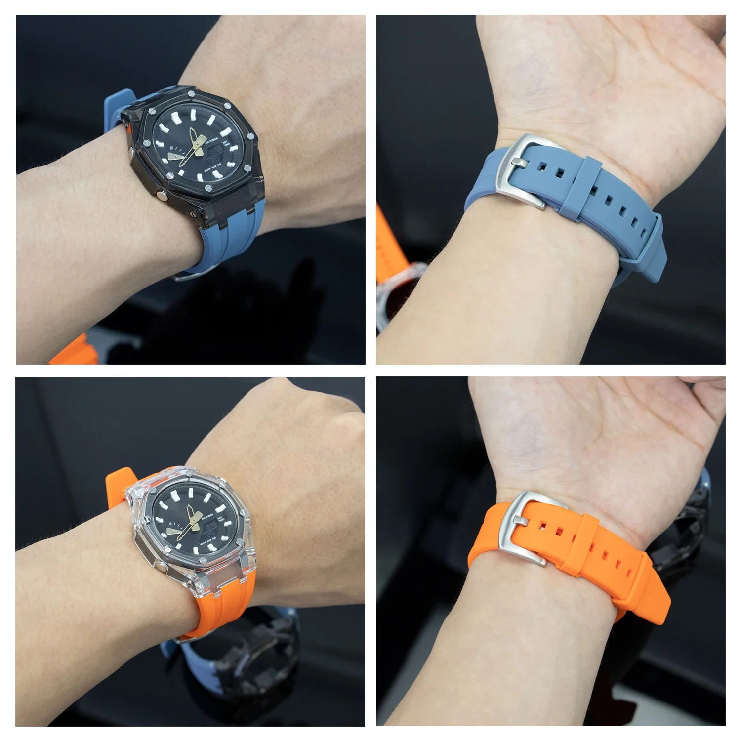 Прозрачный мод для Casioak GA2100 GAB2100 силиконовый спортивный ремешок модификация