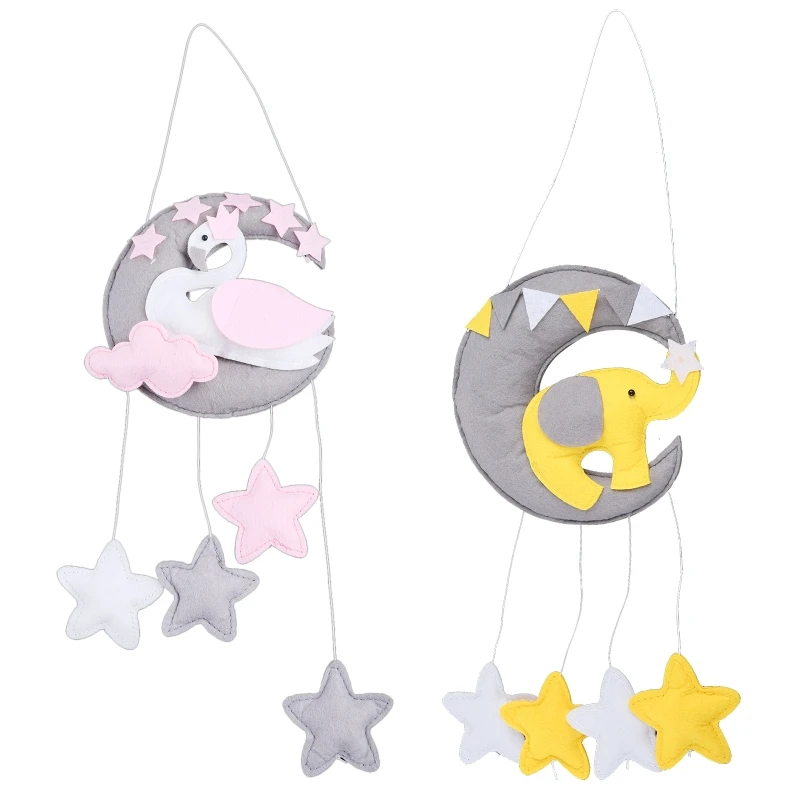 

Baby Crib Non-woven Moon Stars Wind Chime Toys Room Ceiling Mobile Hanging Decor G2AE