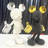 New Disney Kawaii Beckoning Mickey Cartoon Figure Mickey Mouse Statue Resin Sculpture Trendy Shop Room Decor Ornament Youth Gift