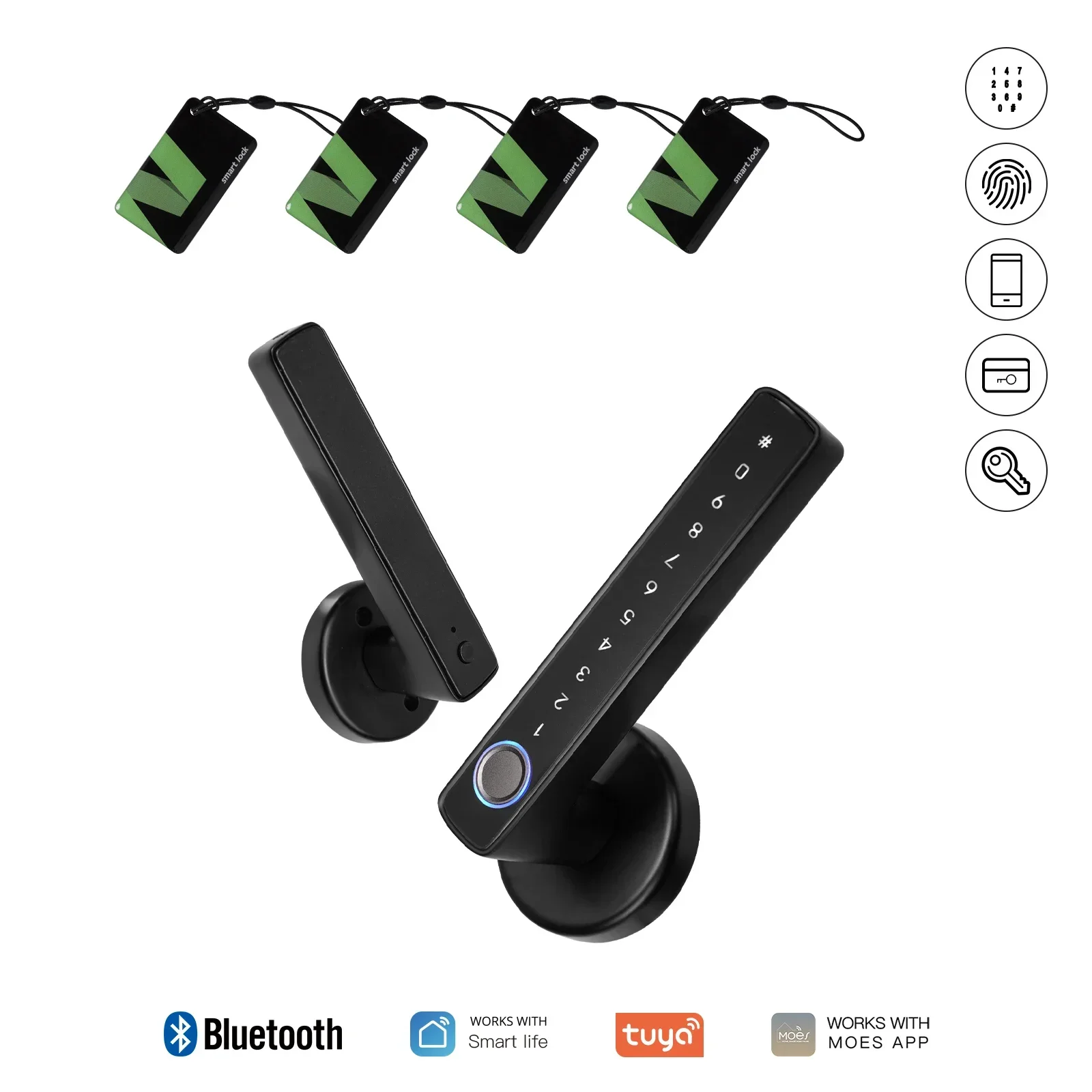 MOES Tuya Умный дверной замок с датчиком отпечатков пальцев