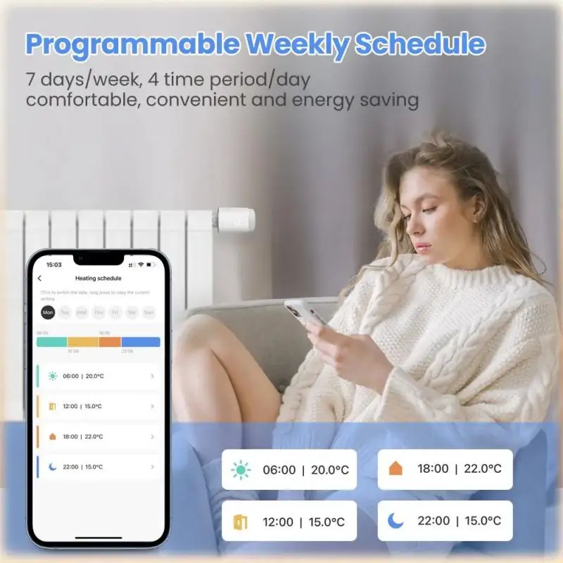 Tuya ZigBee Smart TRV Valve Thermostat Radiator Actuator Programmable Temperature Controller Work With Alexa Google Home