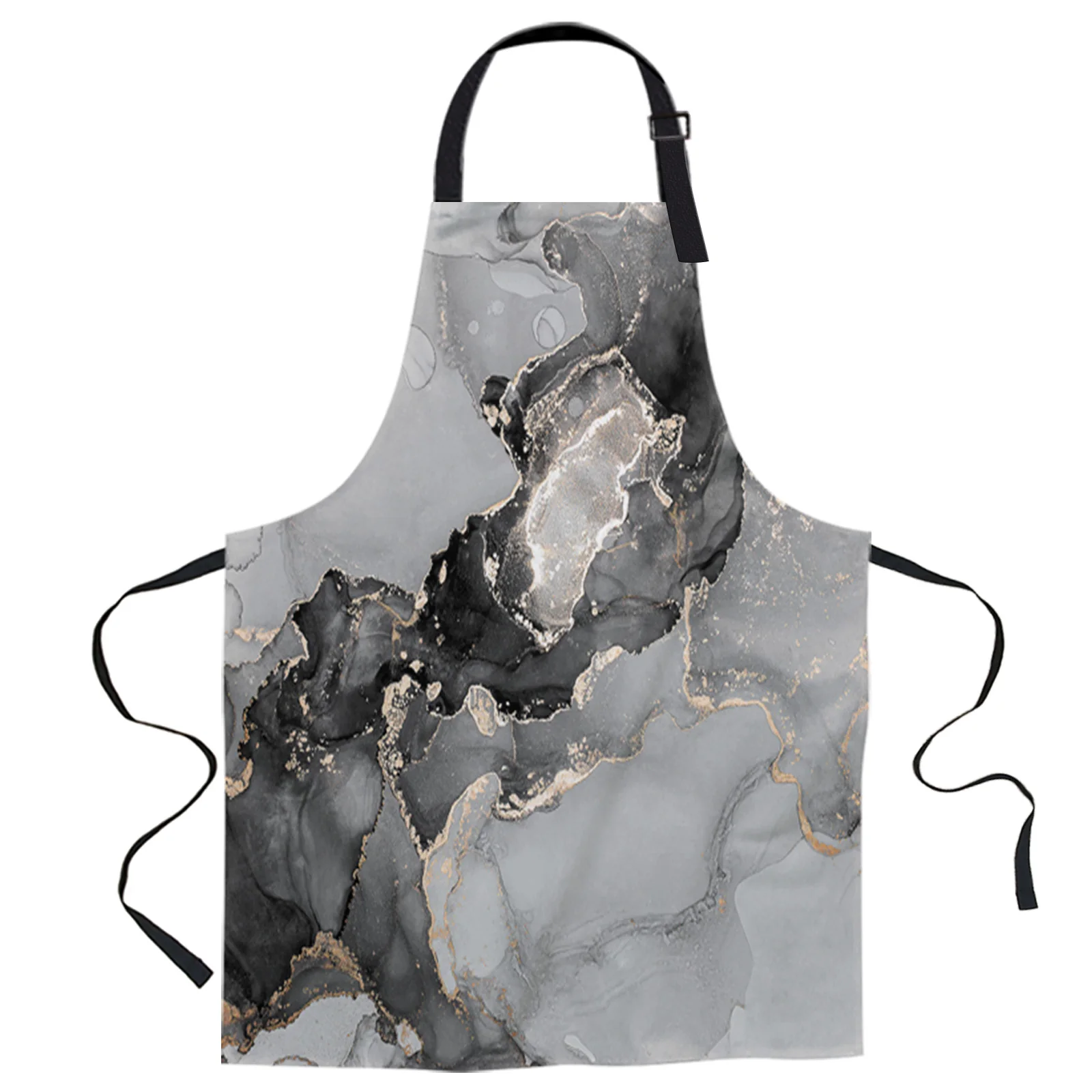 

Marble Phnom Penh Ink Design Adjustable Canvas Kitchen Coffee Apron Ladies Couple Cooking Dining