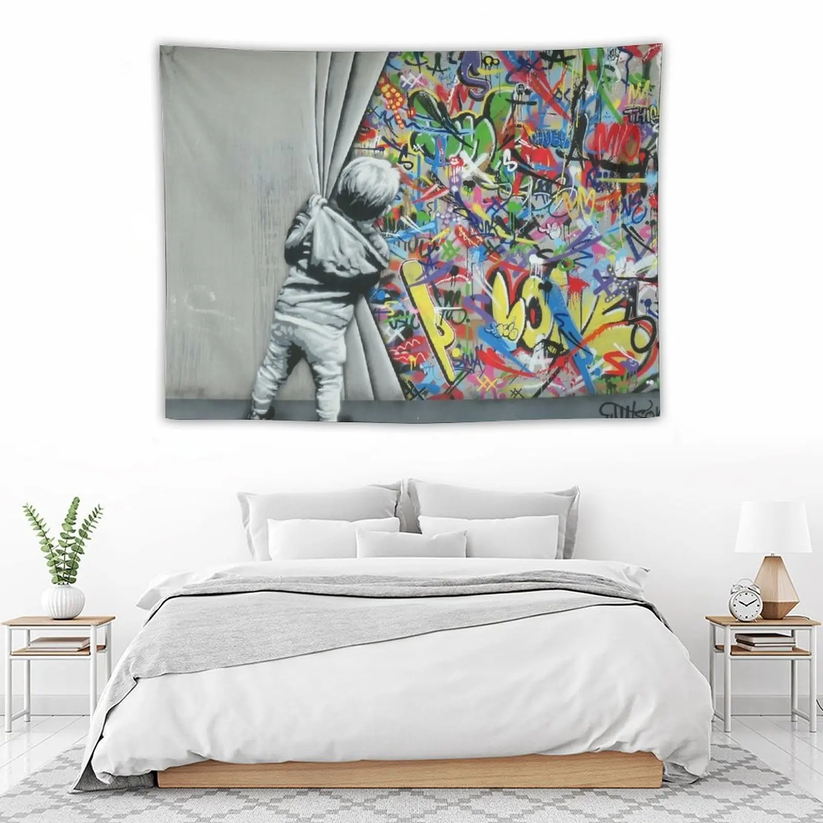 За шторкой - Martin Whatson (Wynwood Walls Edition) Гобелен Майами Украшение дома Настенное