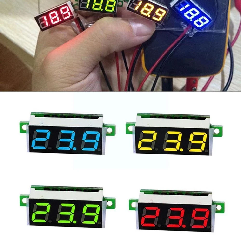 

0.28 Inch Ultra-small Digital DC Voltmeter Head LCD Two-wire 2.530V Green Volt Wire Voltmeter LED Blue Dc Digital