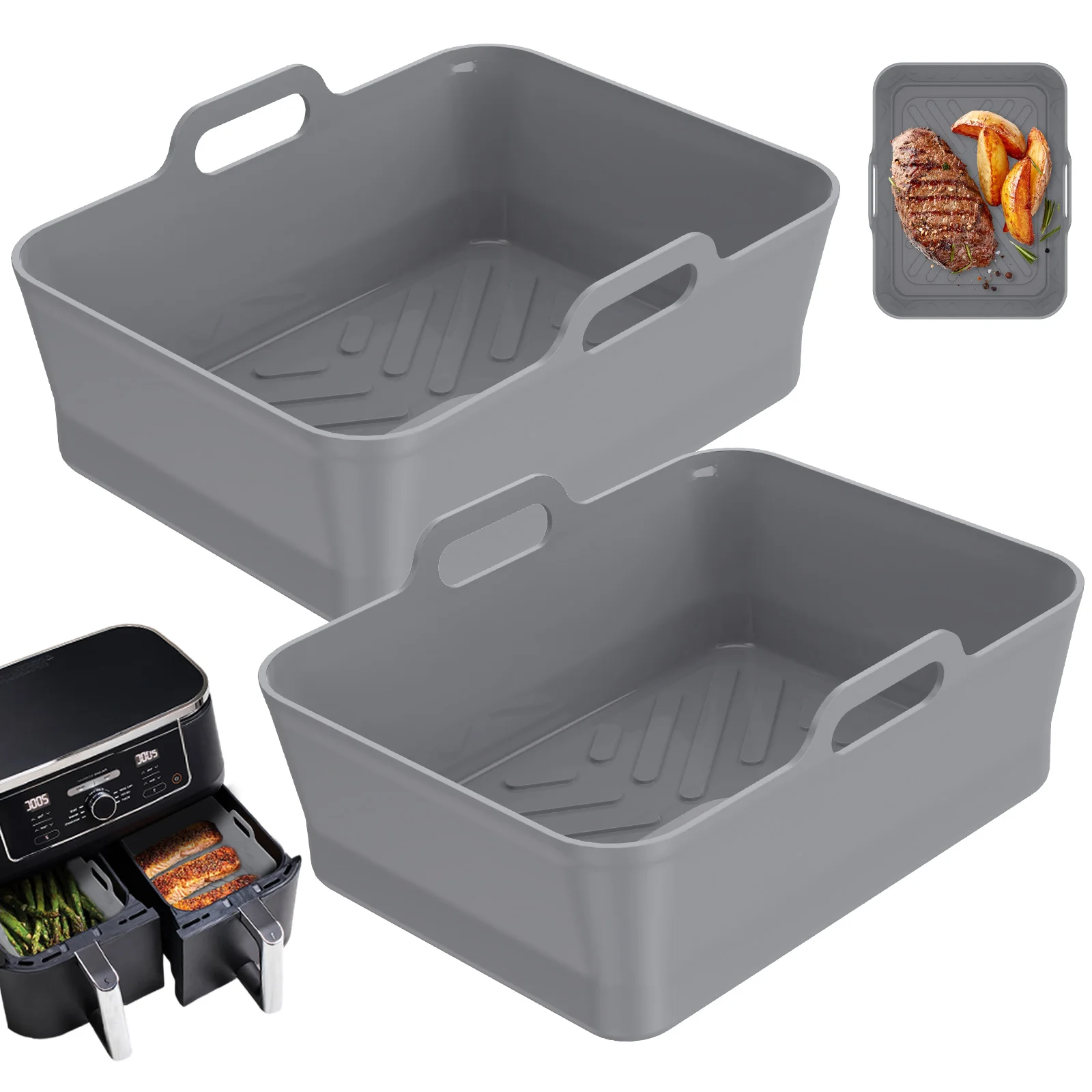 

2 шт., Силиконовая подложка для фритюрницы, с ручкой