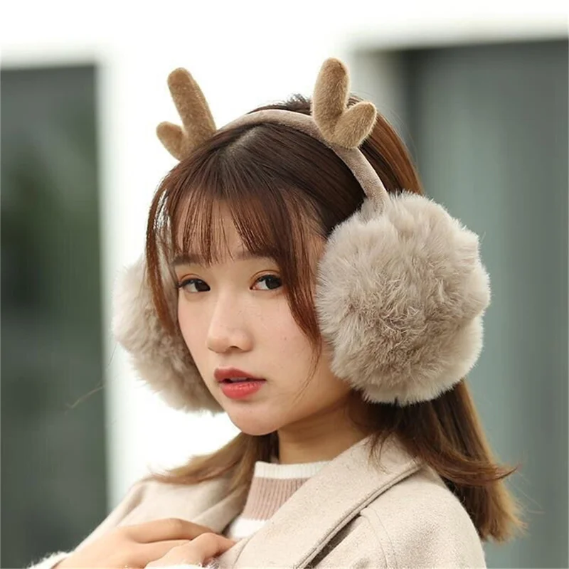 

Winter Warm Ear Muffs Girl Fluffy Earmuffs Women Plush Earmuffs Winter Ear Warmers Solid Color Soft Casual Earlap