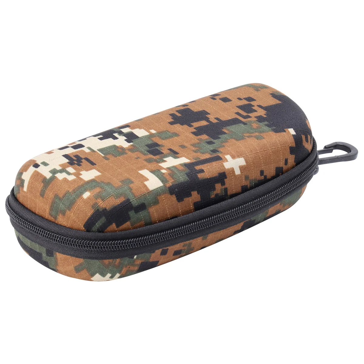 Shockproof Outdoor Sunglasses Glasses Storage Case Zipper Pouch with Hook (Camouflage)