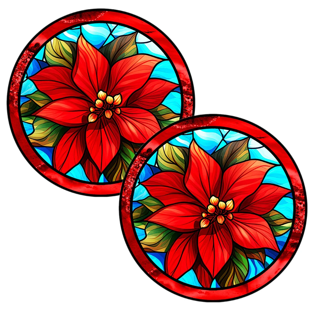 

2Pcs Christmas Window Stickers Window Clings Window Static Decals Party Window Static Stickers