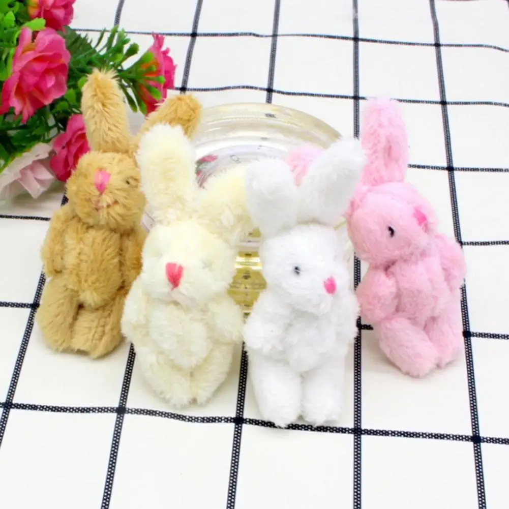 

6cm Rabbit Plush Toy Cartoon Rabbit Doll Pendant Kawaii Bunny Stuffed Toy Pendant for Key Chain