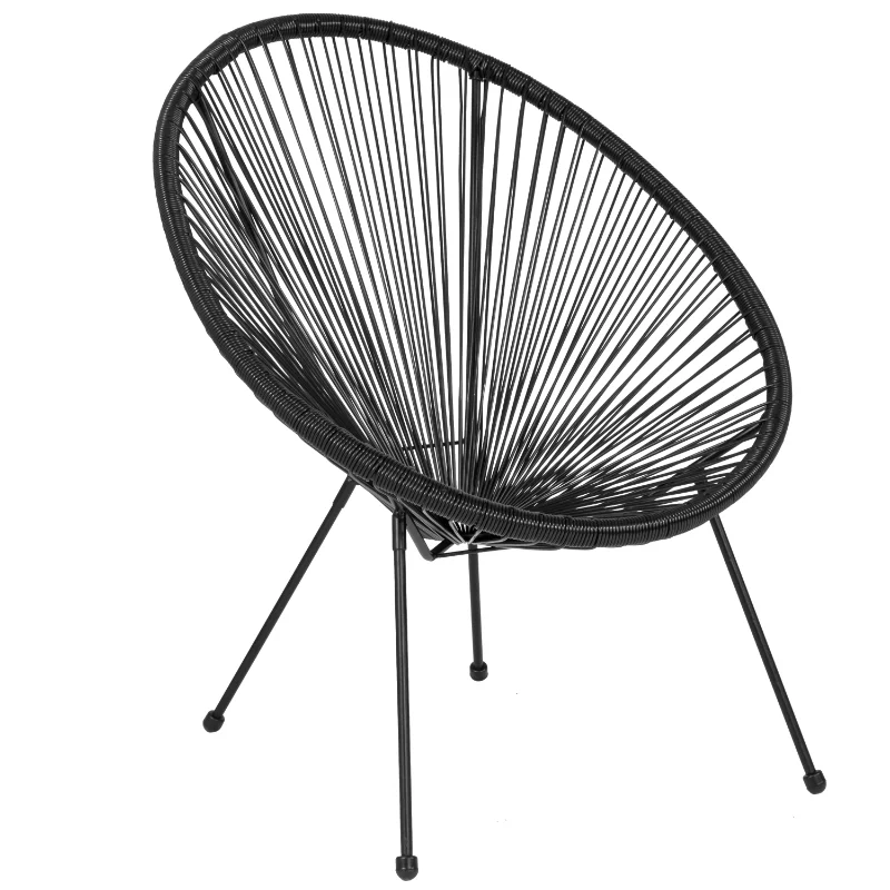 

Овальная комфортная серия Valencia, черное кресло для отдыха Papasan