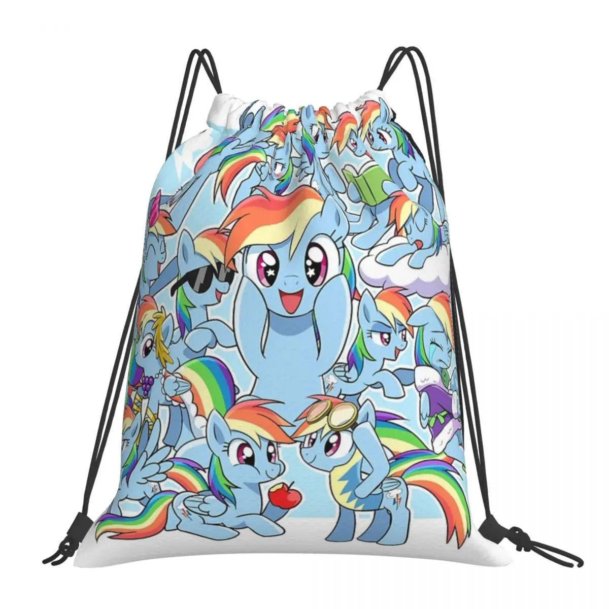 

Every Rainbow Dash EVER Backpack Drawstring Bags Multi-function Portable Backpacks Drawstring Bundle Pocket Sports Bag Book Bags